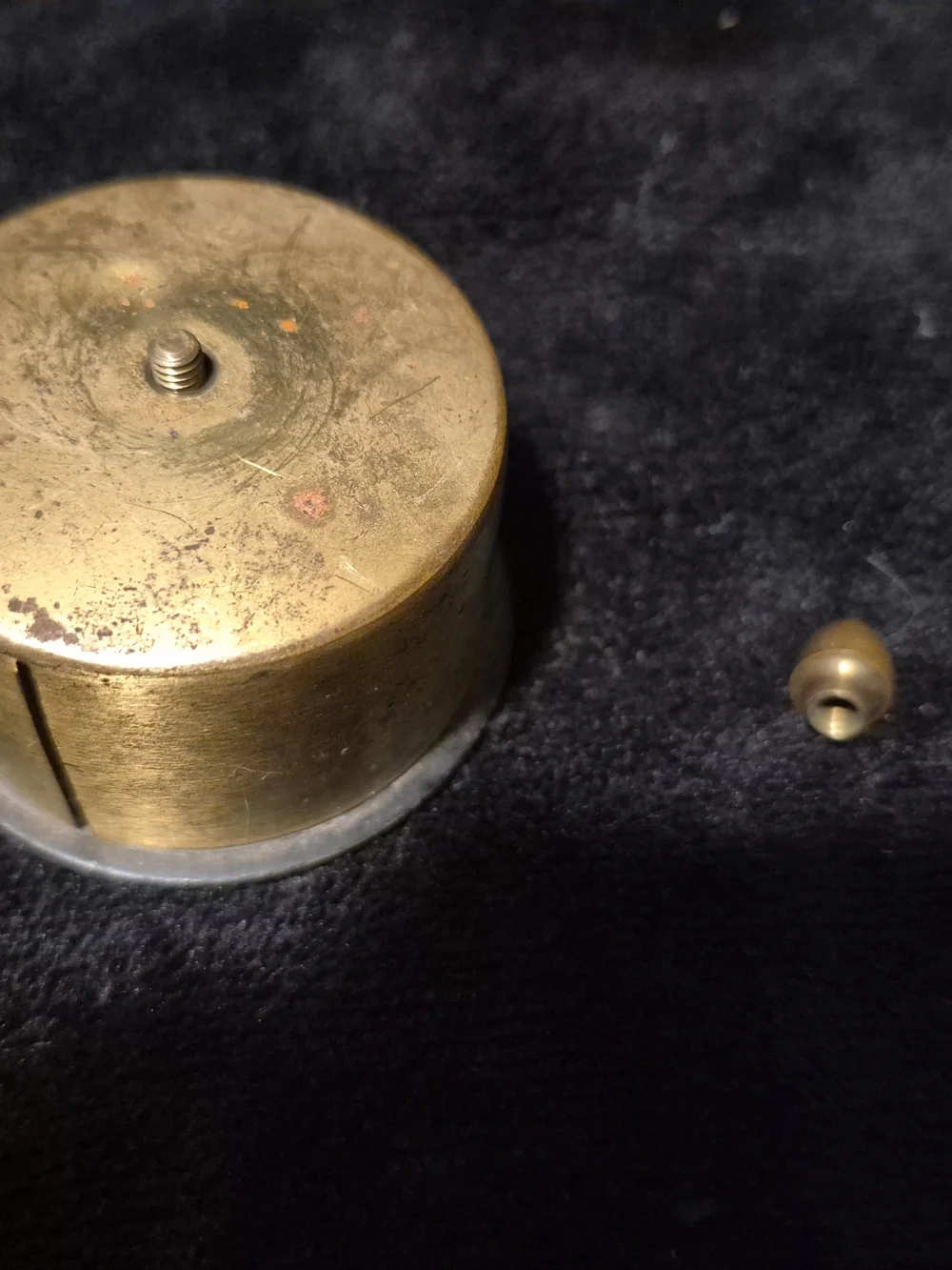 Vintage Pat Products Brass Roll Stamp Dispenser Holder Desk Accessory